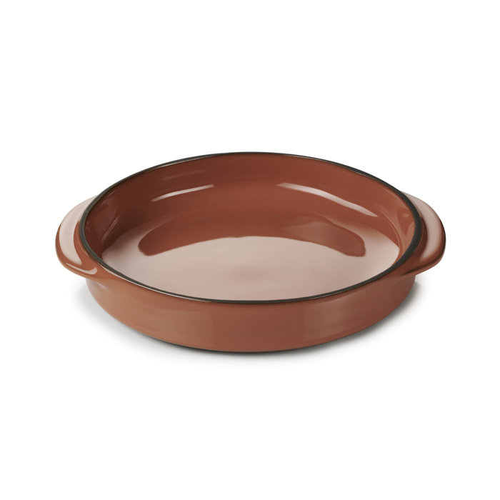 Assadeira oval porcelana 16x14cm Caractère castanho - Revol - 3198246545250