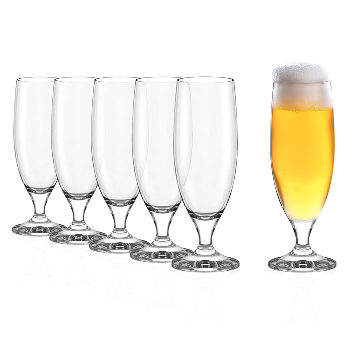 6 x 375ml beer glasses ideal for Pilsner and Weizenbier - Stölzle Lausitz - 5602737108148