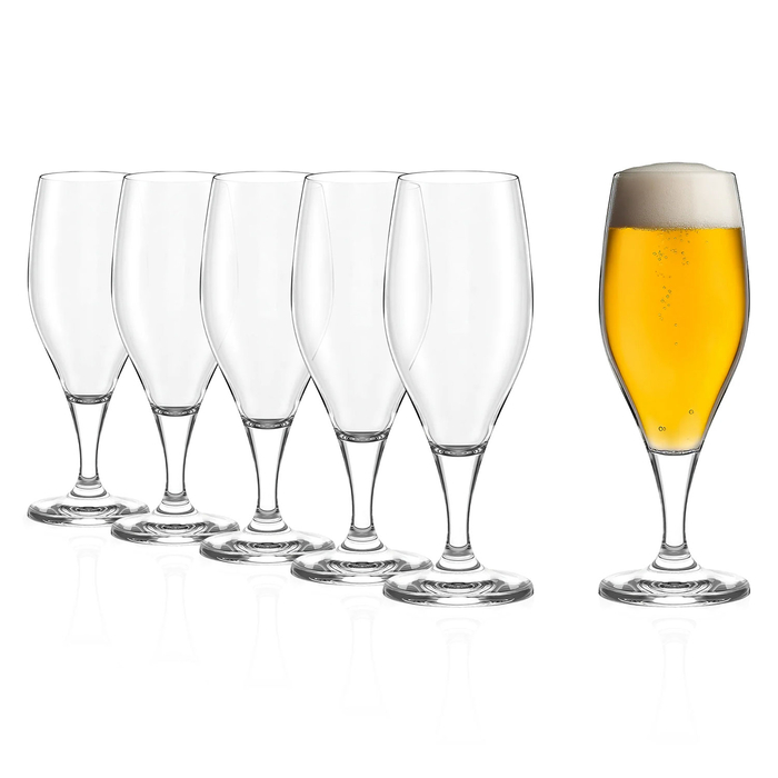 6 elegant and sturdy Iserlohn 400 ml beer glasses - Stölzle Lausitz - 5602737108162