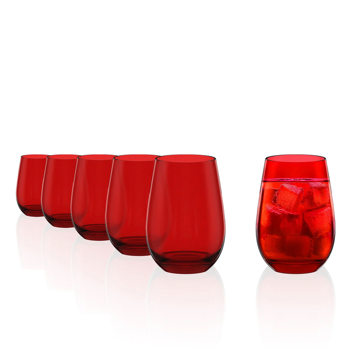 6 durable and practical red Elements glasses 465 ml - Stölzle Lausitz - 5602737108575