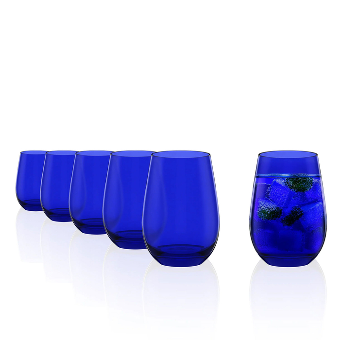 6 durable and practical cobalt blue Elements glasses 465 ml - Stölzle Lausitz - 5602737108582