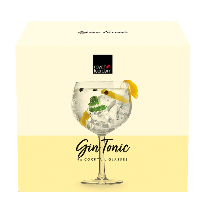 Set of 4 Gin & Tonic Glasses 650ml - Leerdam Crisal Glass - 8710964210262