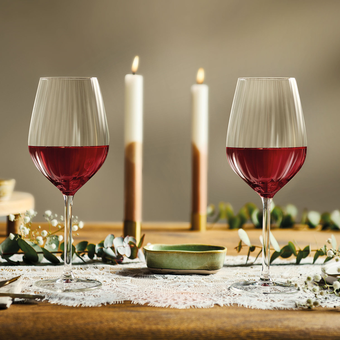 4 Copos Plissé vinho tinto 500ml - Leerdam Crisal Glass - 8710964360202