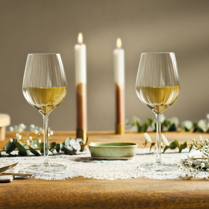 4 Plissé white wine glass 380ml - Leerdam Crisal Glass - 8710964360301