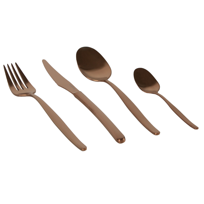 Bali copper, 16 Piece Cutlery Set, Stainless Steel - Servotel - 5602737108308
