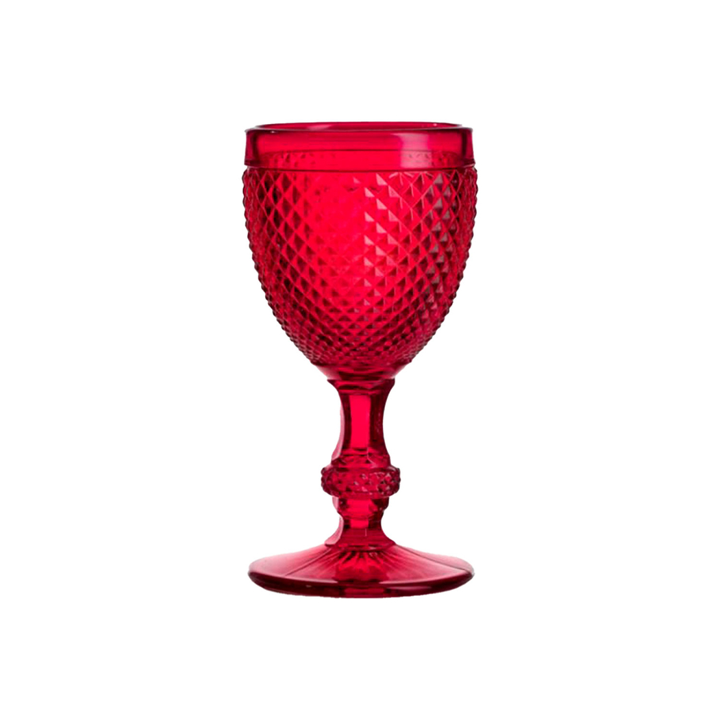 4 Copos de vinho tinto Bicos vermelho 210ml