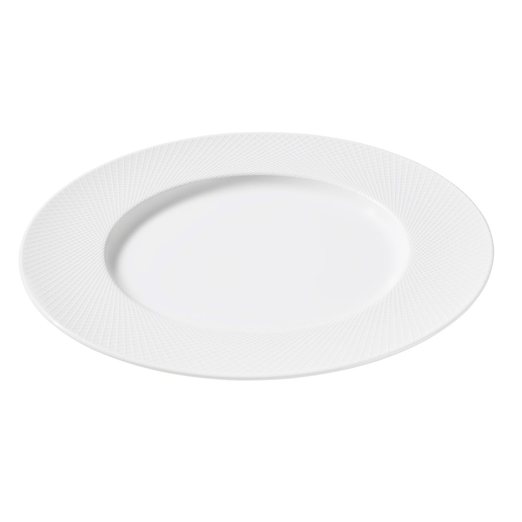 Graphique Presentation Plate 32,5cm, White Porcelain - Degrenne - 3057192454477