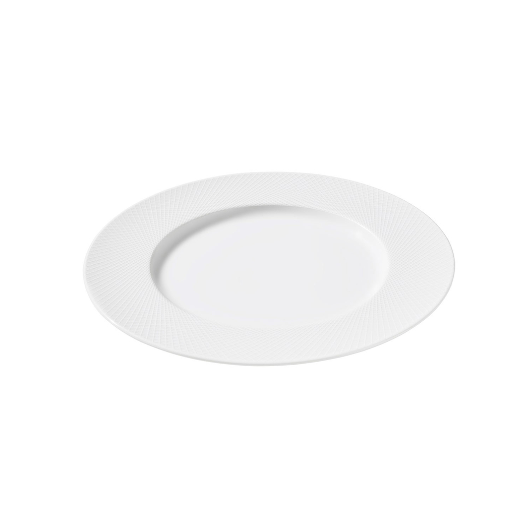 Graphique Flat Plate 28,5cm White Porcelain - Degrenne - 3057192454491