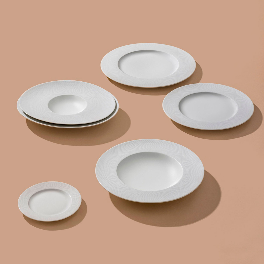 Graphique Oval Plate 32×27cm, White Porcelain - Degrenne - 3057192454576