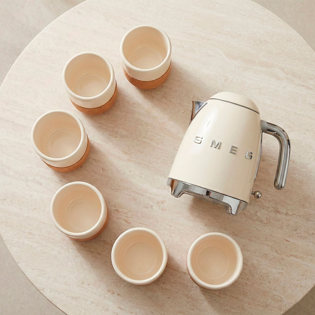 Pearl Mini Tea Ritual Set - Alma Gémea & SMEG Cream Edition - SMEG Portugal | Exclusive Design Kitchen Packs - 5602737110592