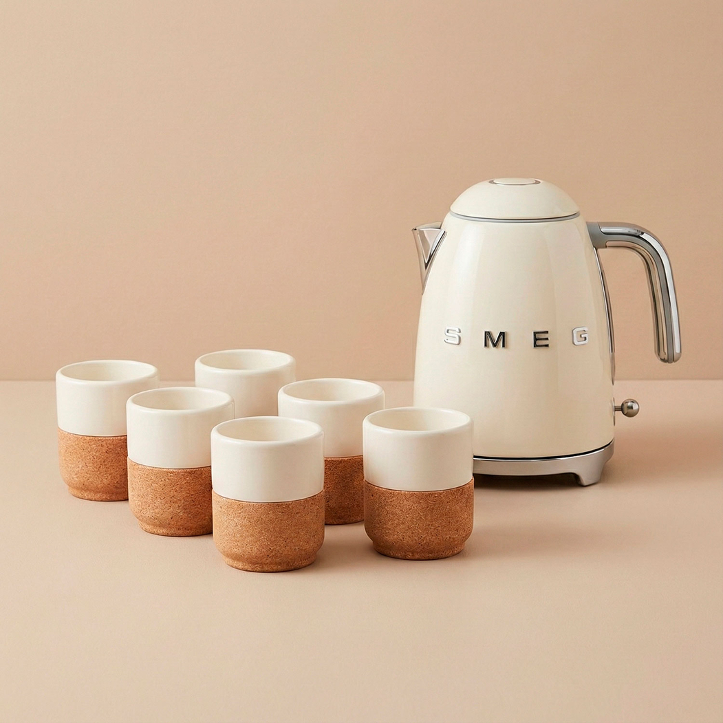 Pearl Mini Tea Ritual Set - Alma Gémea & SMEG Cream Edition - SMEG Portugal | Exclusive Design Kitchen Packs - 5602737110592