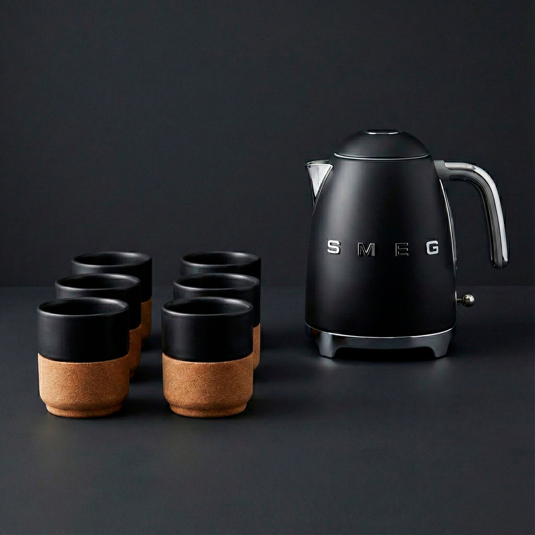 Black Noir Tea Ritual Set - Alma Gémea & SMEG Mini Edition - SMEG Portugal | Exclusive Design Kitchen Packs - 5602737110608