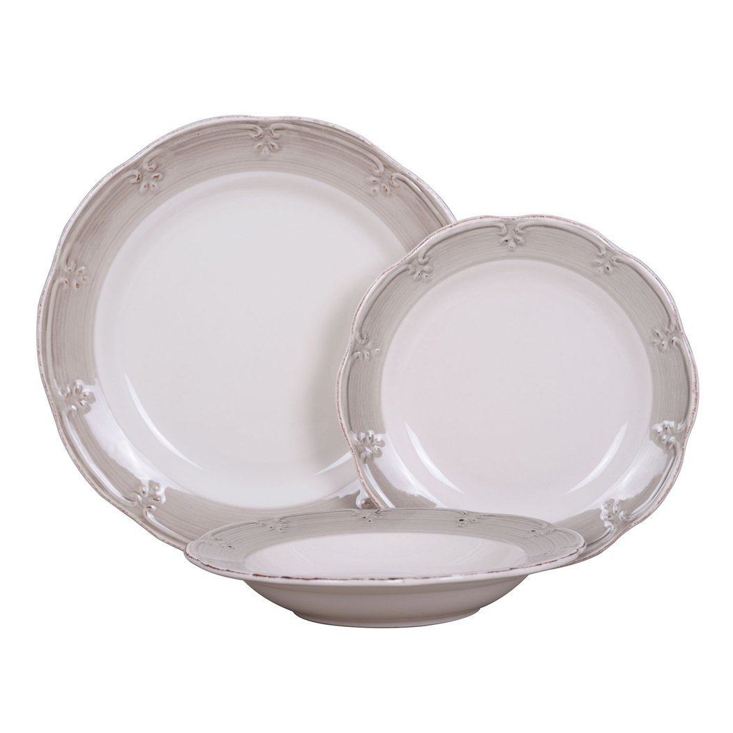 Serviço de 18 peças branco e bege em faiança - Be My Guest - 5602737057637