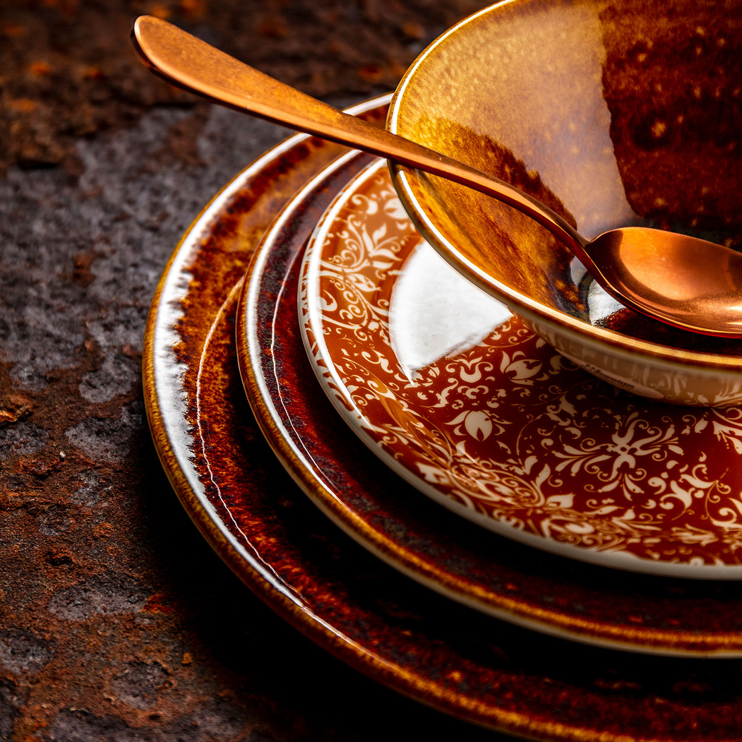 Vesuvius Amber 25cm Deep Plate, Vitrified Porcelain - Steelite - 5018461612965