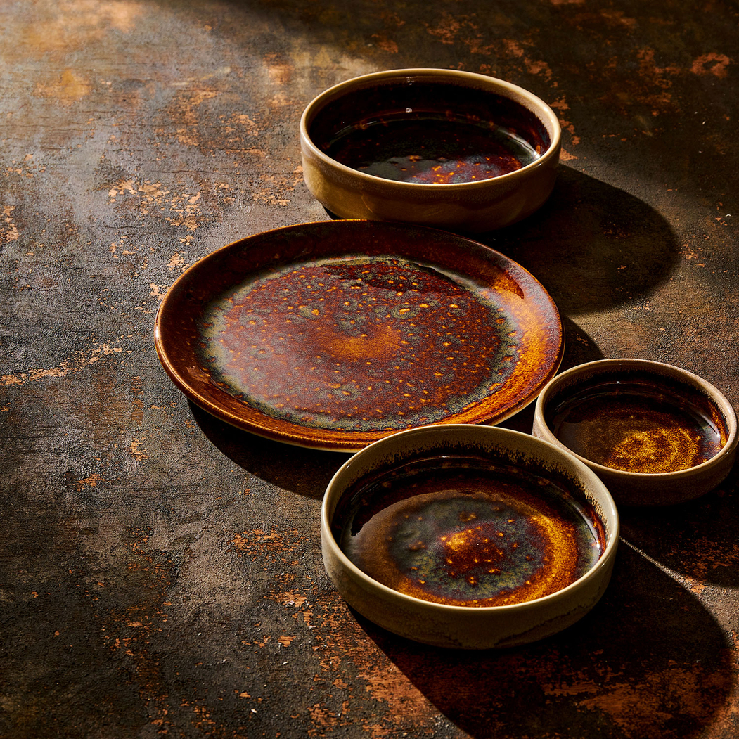 Aurora Vesuvius Amber Bowl 10cm, vitrified Porcelain - Steelite - 5018461672310