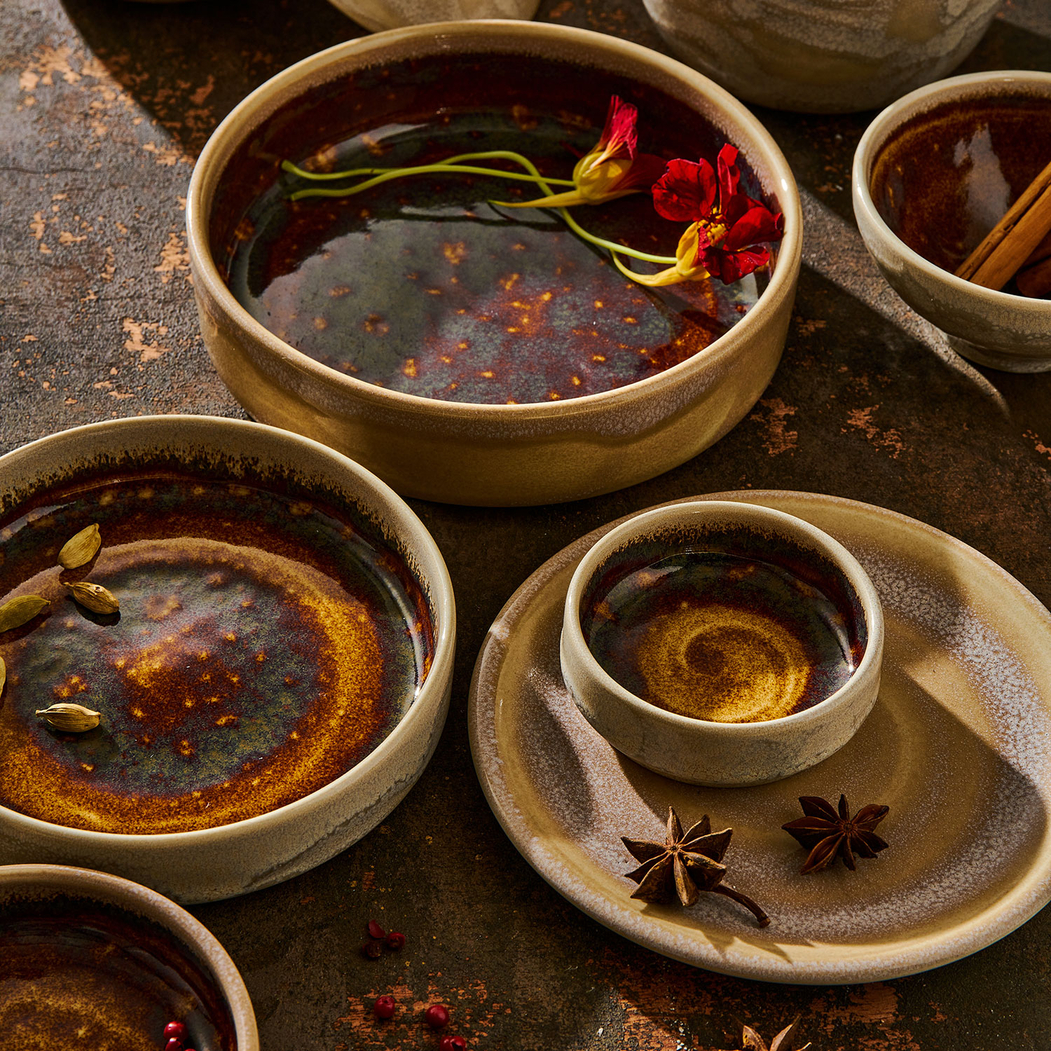 Aurora Vesuvius Amber Deep Plate16cm, vitrified Porcelain - Steelite - 5018461672297