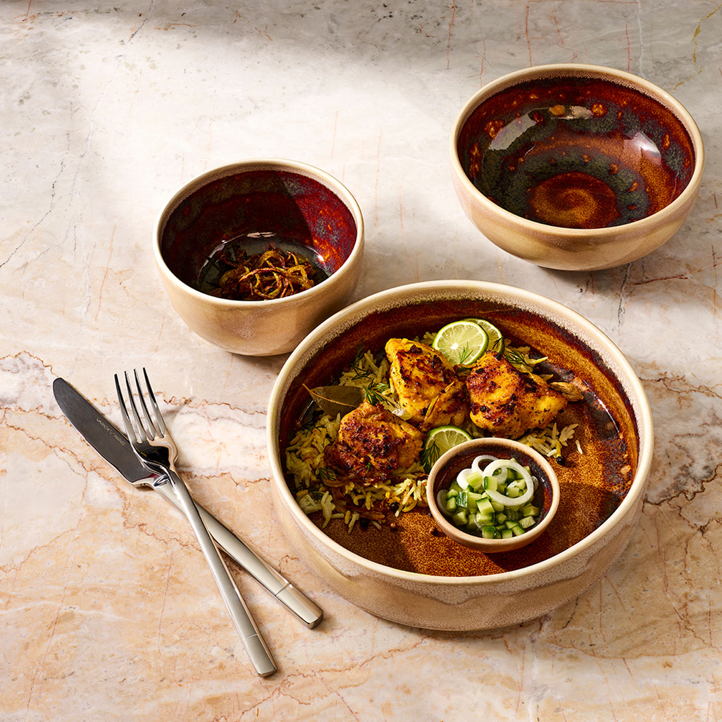 Aurora Vesuvius Amber Deep Plate 13,5cm, vitrified Porcelain - Steelite - 5018461672303