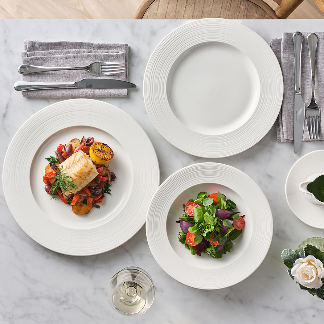 25cm Flat Plate, Concorde collection, white Porcelain with reinforced rim - Steelite - 5018461752388