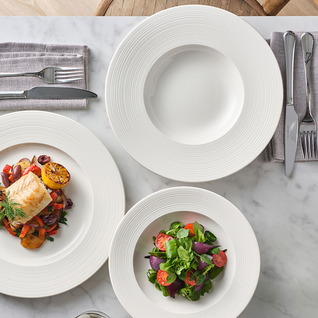 28cm Pasta Plate, Concorde collection, white Porcelain with a smooth finish - Steelite - 5018461752319