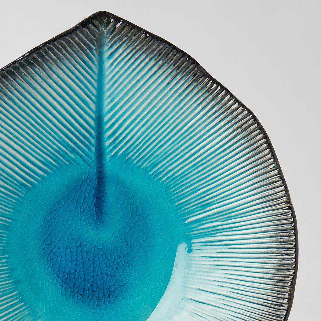 Sky Blue Irregular Plate 15.5 cm, Minoyaki Porcelain, Serene Blue - MIJ - 8594197828933