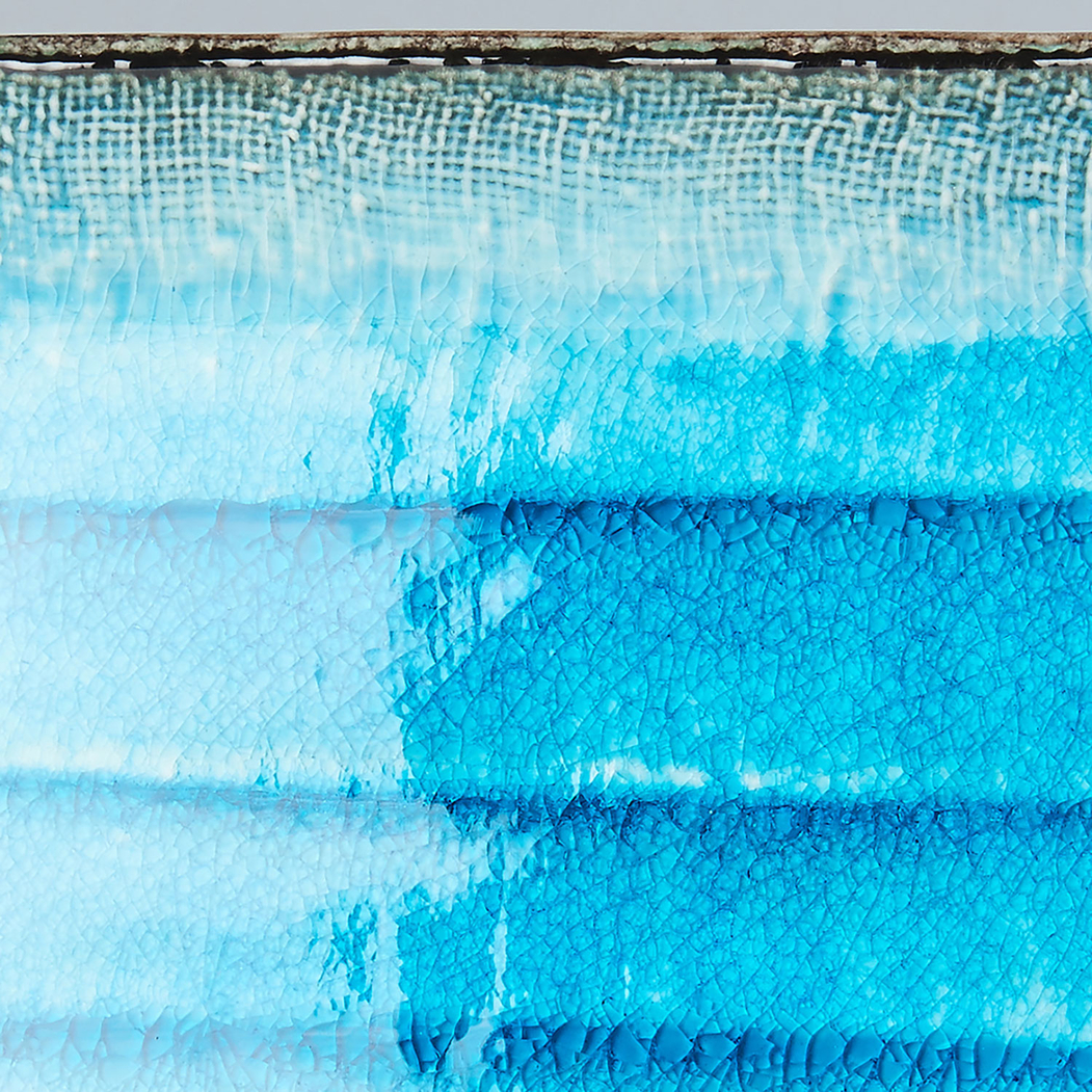 Sky blue platter, 21x13cm, Minoyaki Porcelain - MIJ - 8594197820258