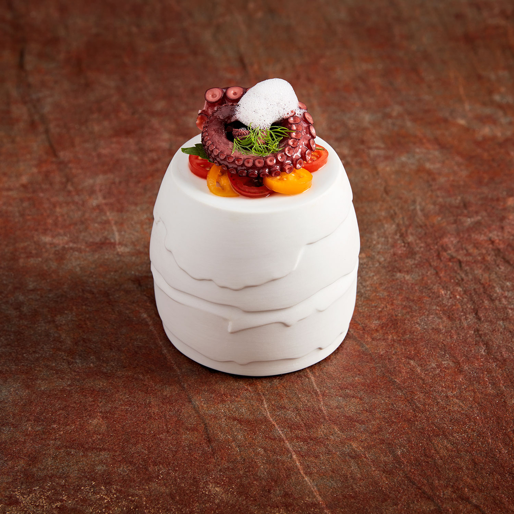 Pódium redondo Terra 9×10cm, branco, porcelana profissional - Costa Verde - 5603578210236