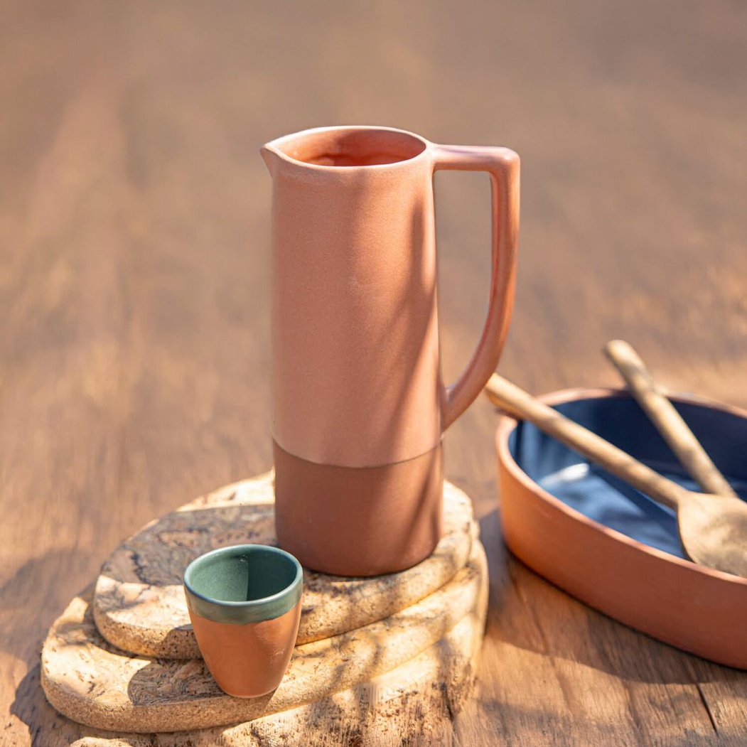 Maria Terracota Terra Green Pitcher 24 cm - Maria Portugal Terracota - 5600785603769