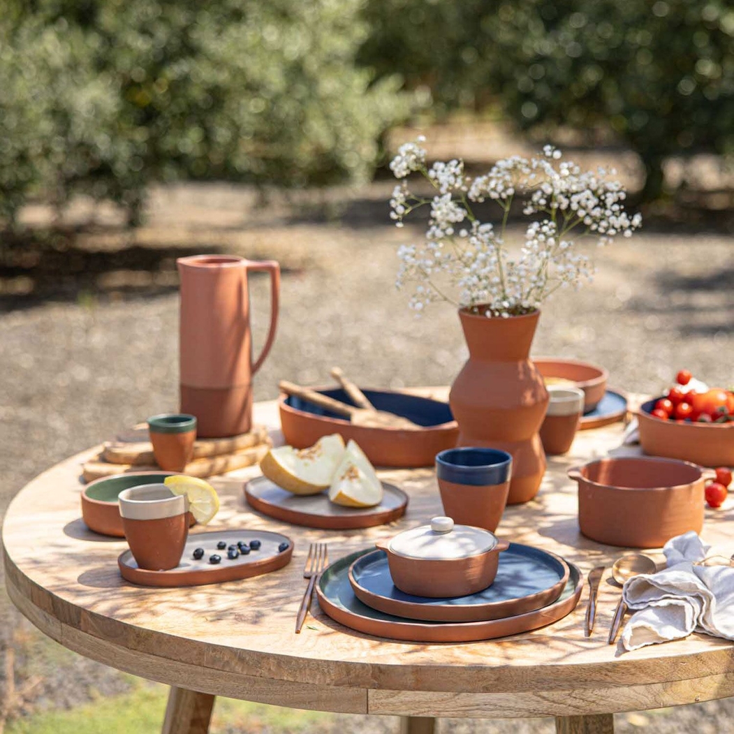 Maria Terracota Terra Green Small Casserole 16 cm with Lid - Maria Portugal Terracota - 5600851020483