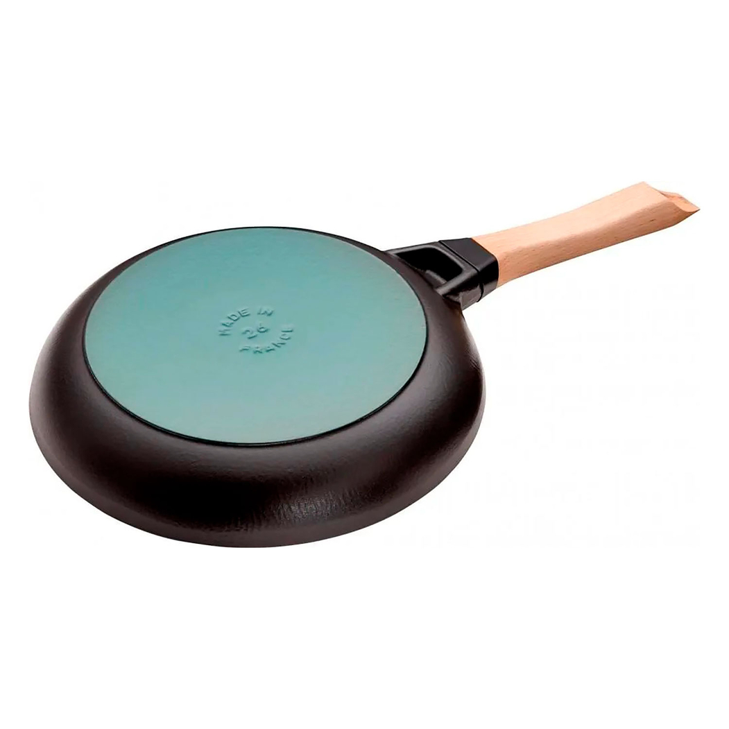 Staub 20cm Frying Pan, Enameled Cast Iron w/  Beechwood Handle - Staub - 3272340026836