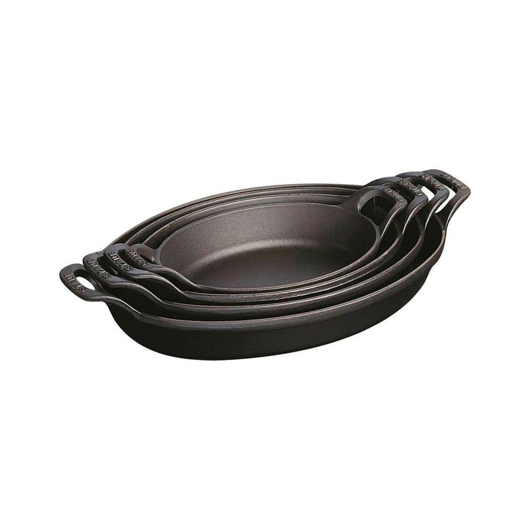 32cm Oval Oven Pan, Black Cast Iron - Staub - 3272343033237