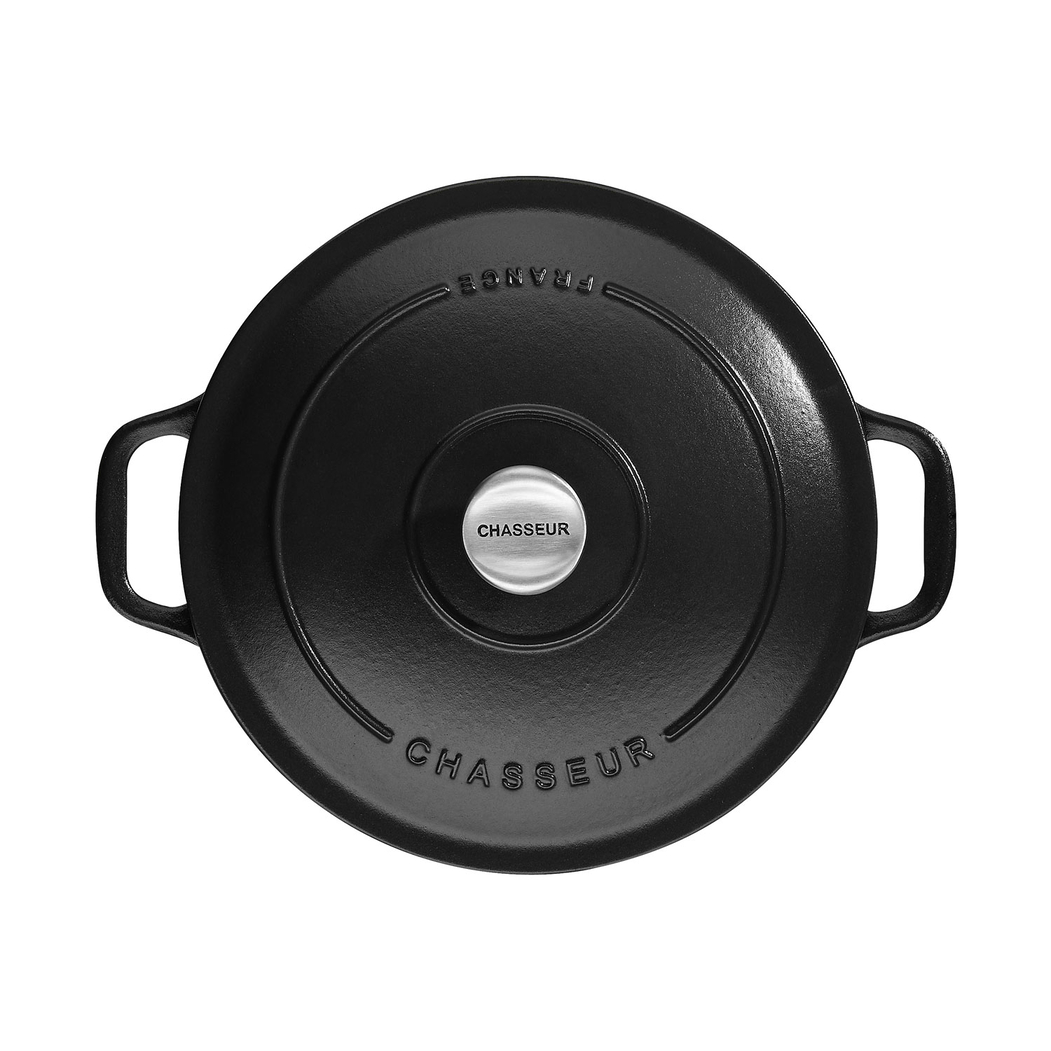 Caçarola redonda 24cm, preto, ferro fundido esmaltado - Chasseur - 3244334724011