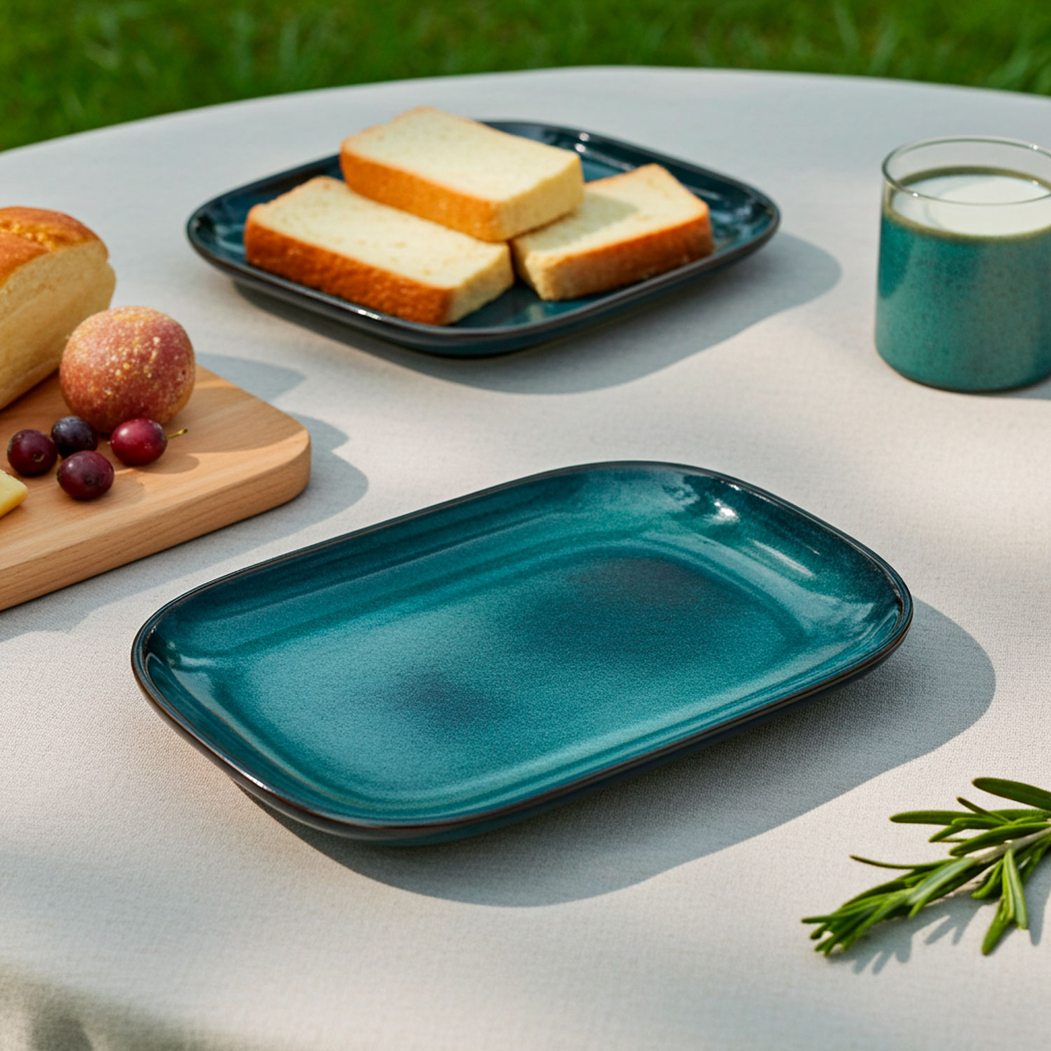Serving plate Organic Blue 25x17cm - Organic - 5604256024640