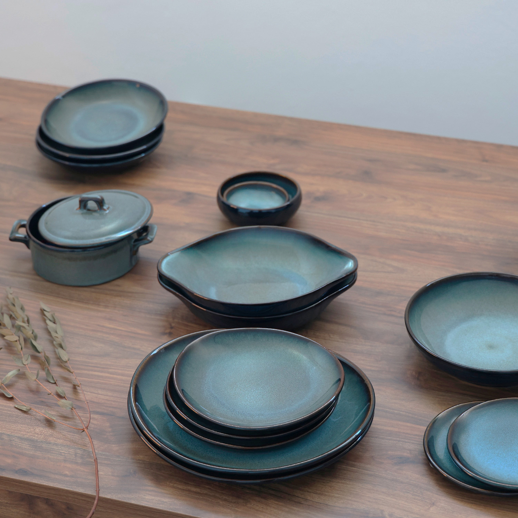 Oval Plate 21cm, Organic Pacific, Reactive Stoneware - Organic - 5602737102436