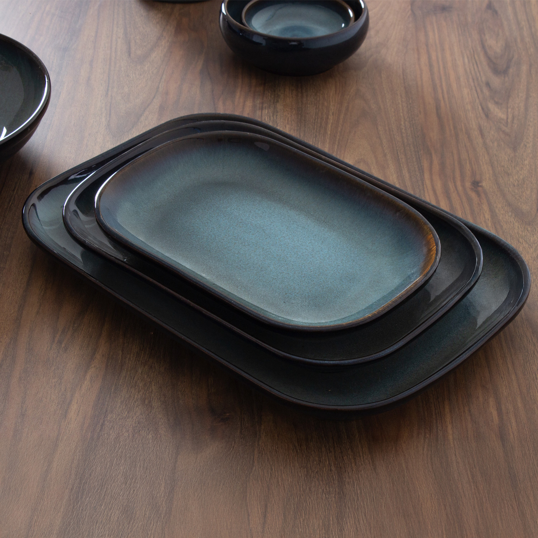Rectangular Platter, 35×24cm, Reactive Stoneware - Organic - 5602737102528