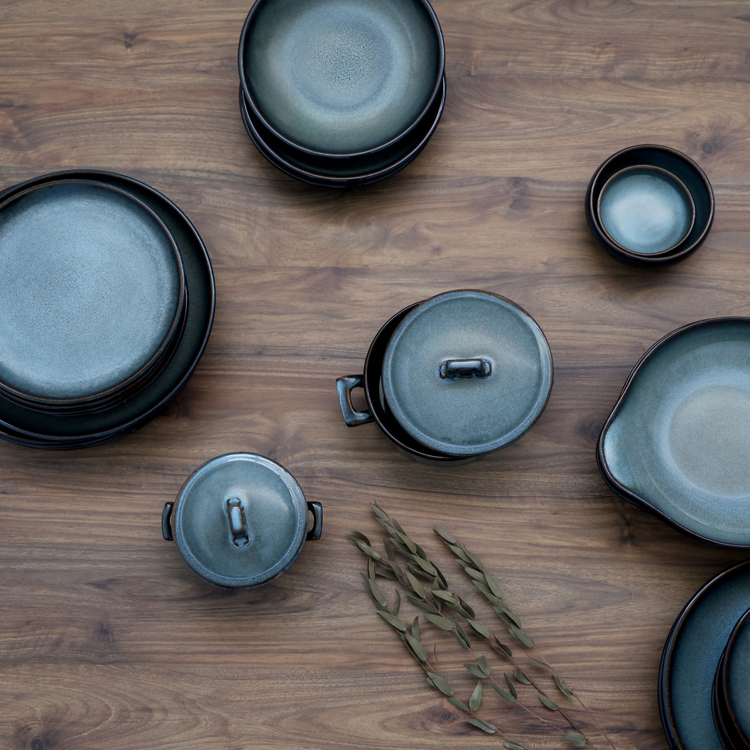 Casserole with Lid 16x7cm, Organic Pacific, Reactive Stoneware - Organic - 5602737102467