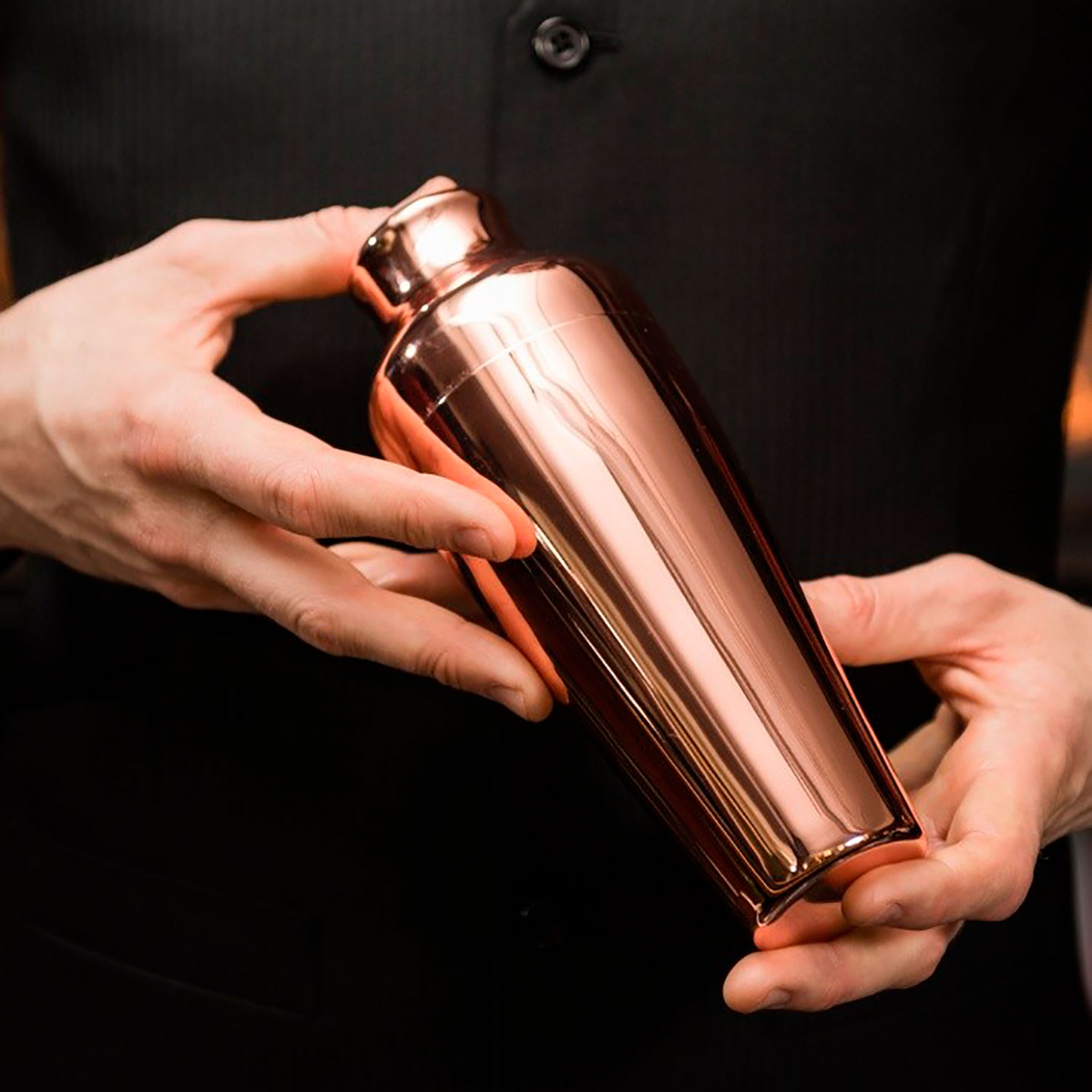 Art Deco Copper-Plated Shaker 550ml, Stainless Steel - Beaumont - 5020229107453