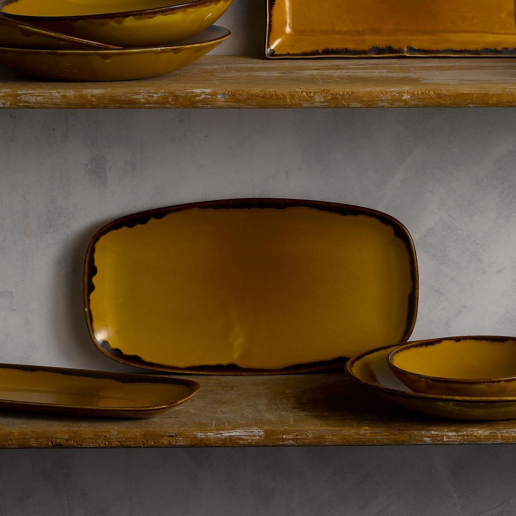 Travessa oval Harvest Mustard 36x19cm - Dudson - 5034414452839