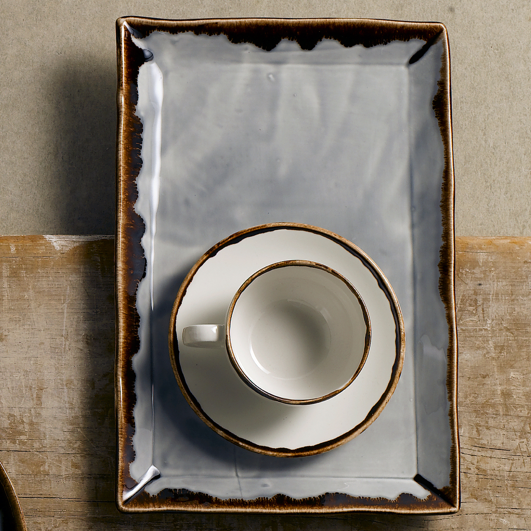 Serving plate Harvest Grey 35x23cm - Dudson - 5034414448771