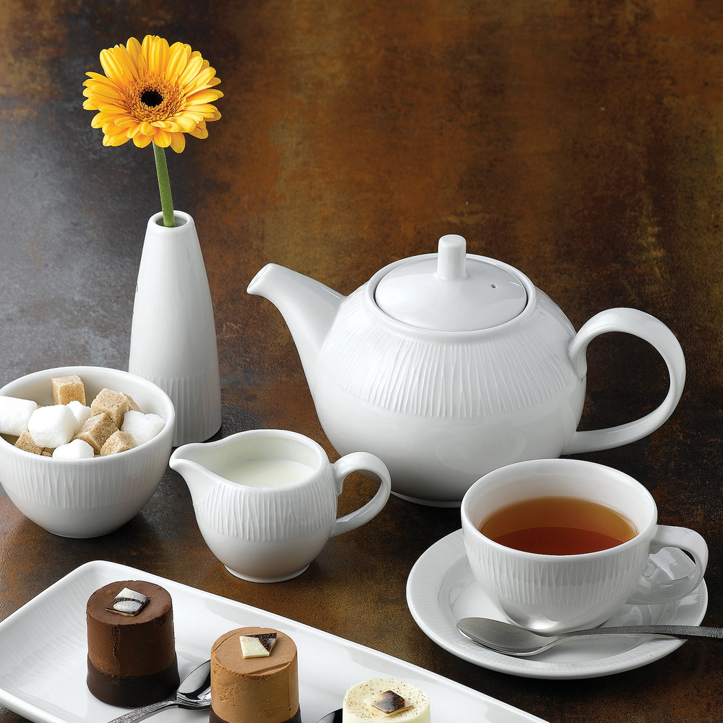 Teapot 850 ml Bamboo White, Vitrified Porcelain - Churchill - 5034414364347