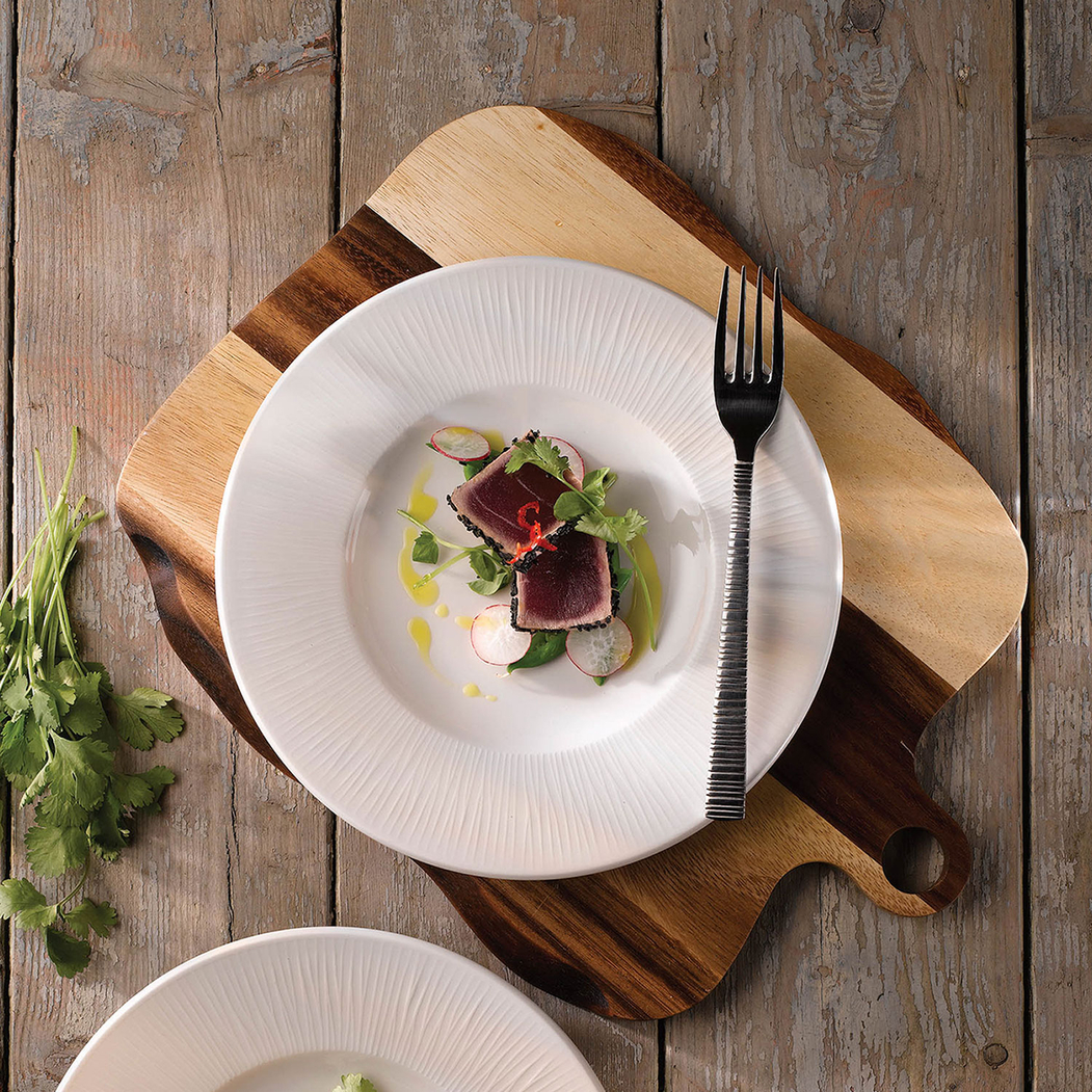 Dessert Plate 21 cm Bamboo White, Vitrified Porcelain - Churchill - 5034414354652