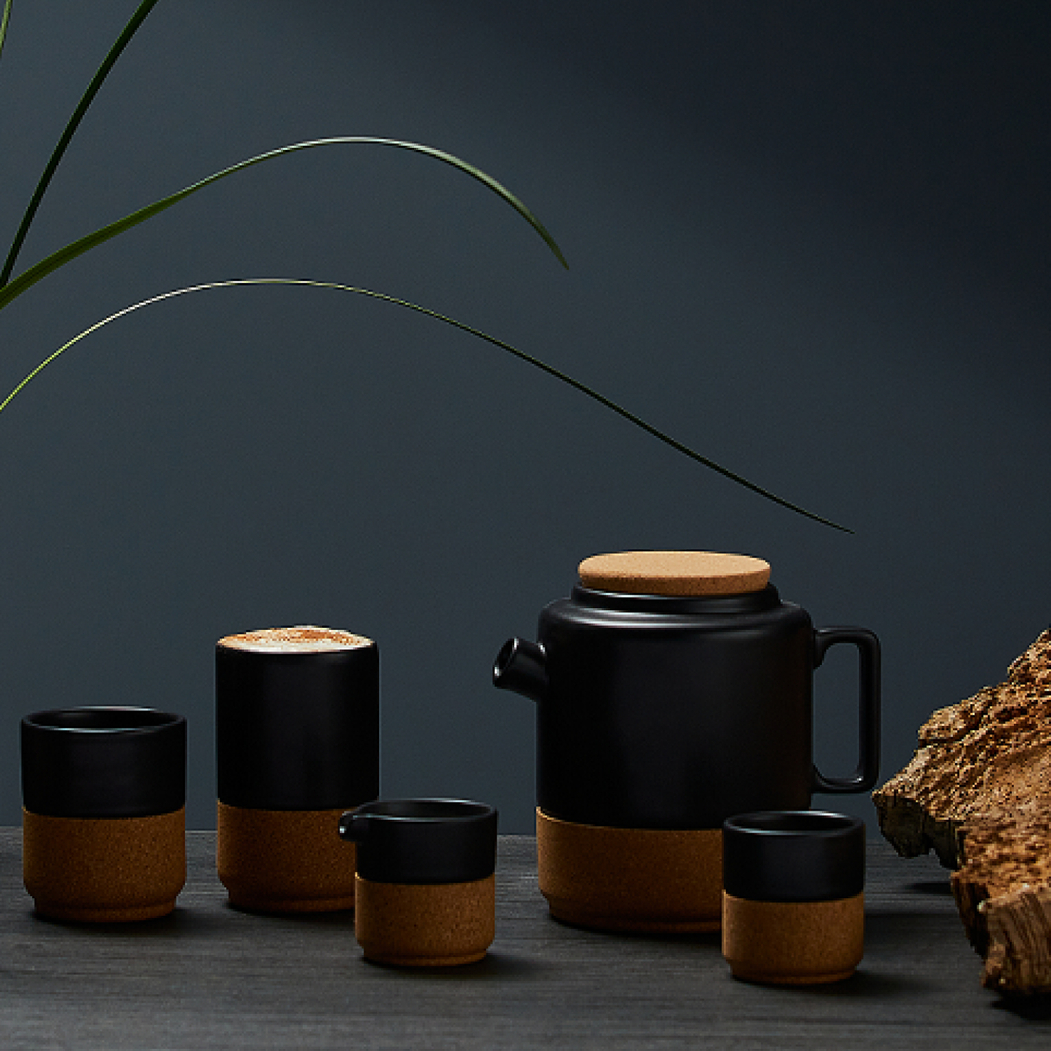 Bule de Chá Alma Gémea Preto 850ml - Amorim Cork - 5602248698718