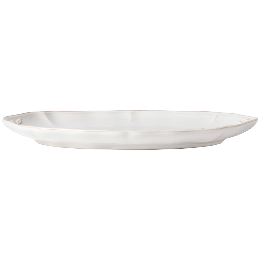 Alentejo oval platter 32cm, white stoneware with hand-painted wavy rims - Costa Nova - 5606739952167