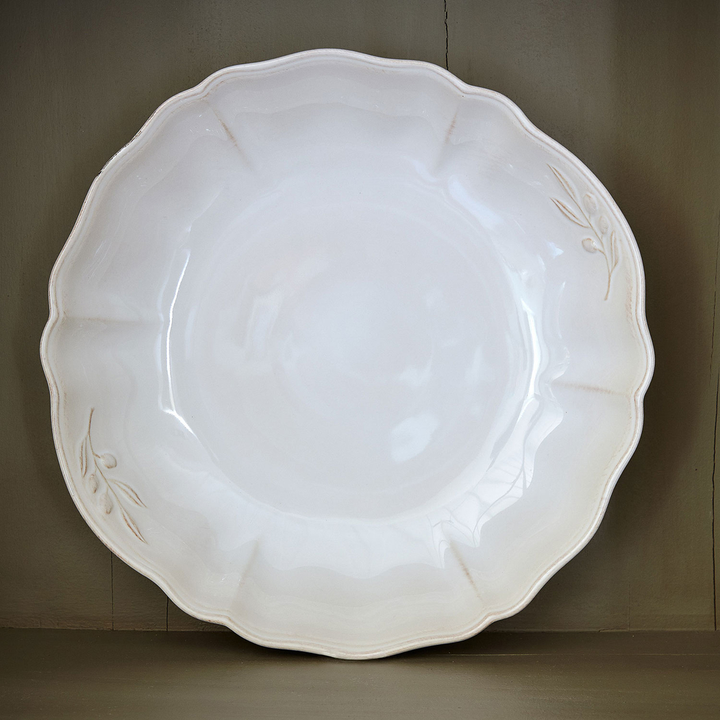 Alentejo salad bowl 34 cm, white stoneware with hand-painted wavy rims - Costa Nova - 5606739911089