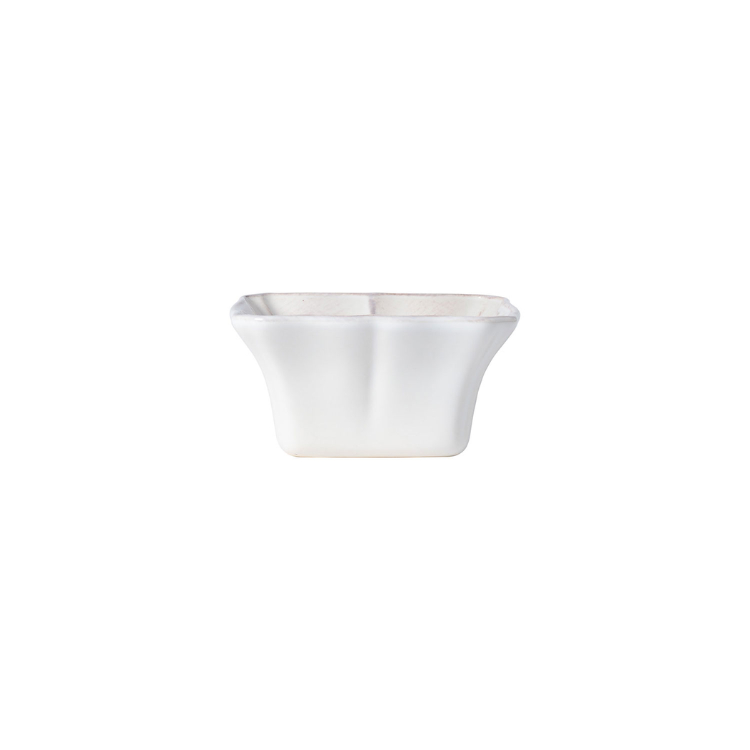 Alentejo square bowl 12.3 cm, white stoneware with hand-painted wavy rims - Costa Nova - 5606739911065
