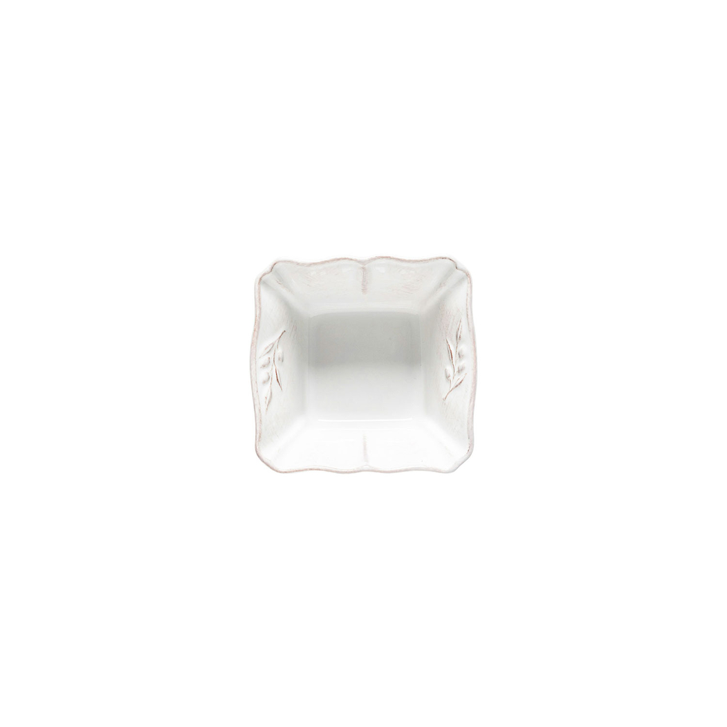 Alentejo square bowl 12.3 cm, white stoneware with hand-painted wavy rims - Costa Nova - 5606739911065
