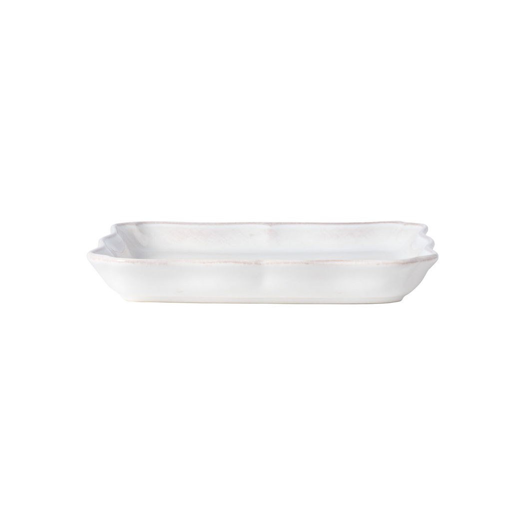 Alentejo square plate 21cm, white stoneware with hand-painted wavy rims - Costa Nova - 5606739911126