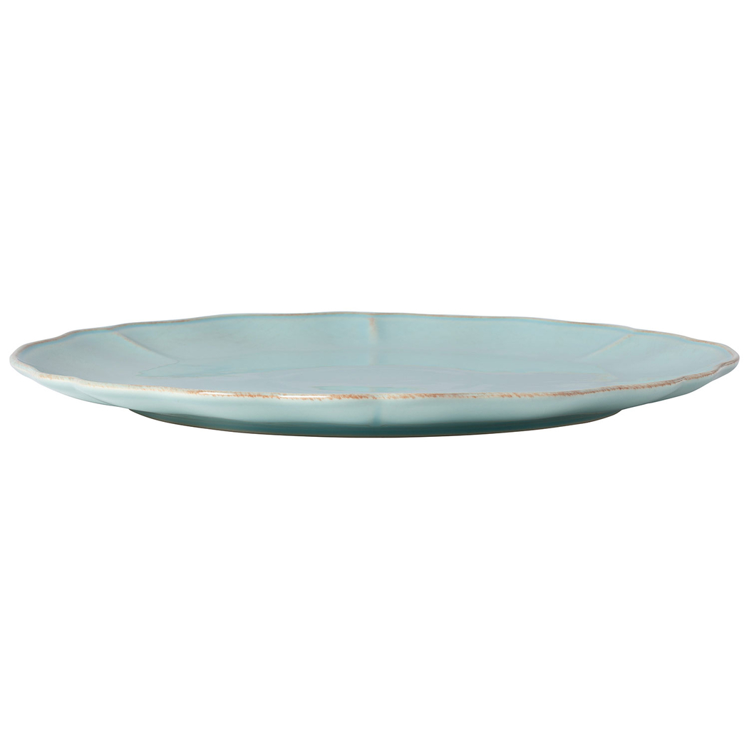 Platter 34 cm, turquoise stoneware with hand-painted wavy rims - Costa Nova - 5606739930080
