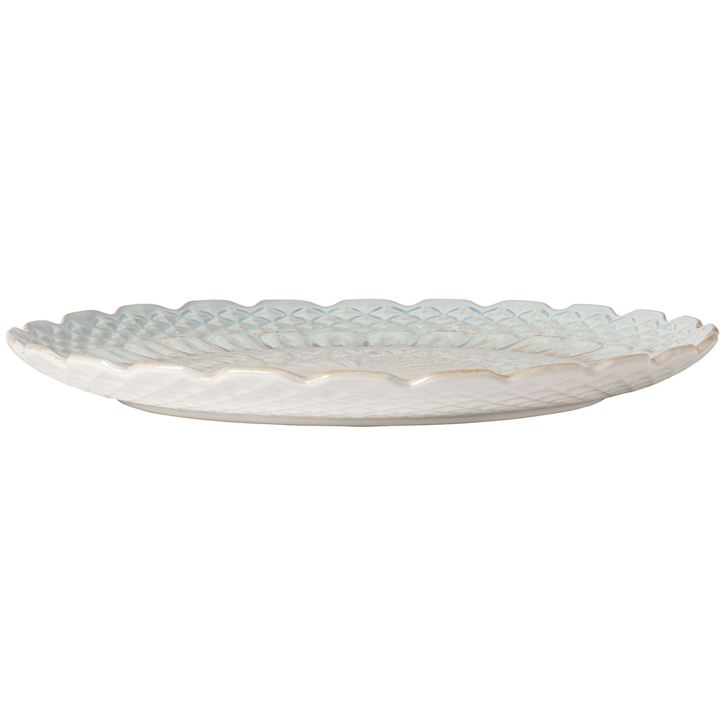 Travessa Redonda Cristal 39 cm, grés fino com acabamento artesanal inspirado em cristal - Costa Nova - 5606739950972