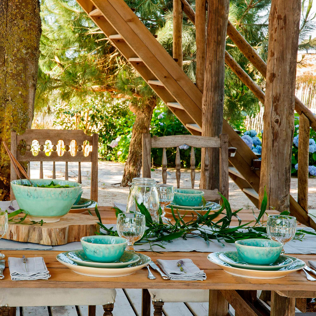 Madeira dinner plate 27cm, blue stoneware with handcrafted crackled finish - Costa Nova - 5606739930028