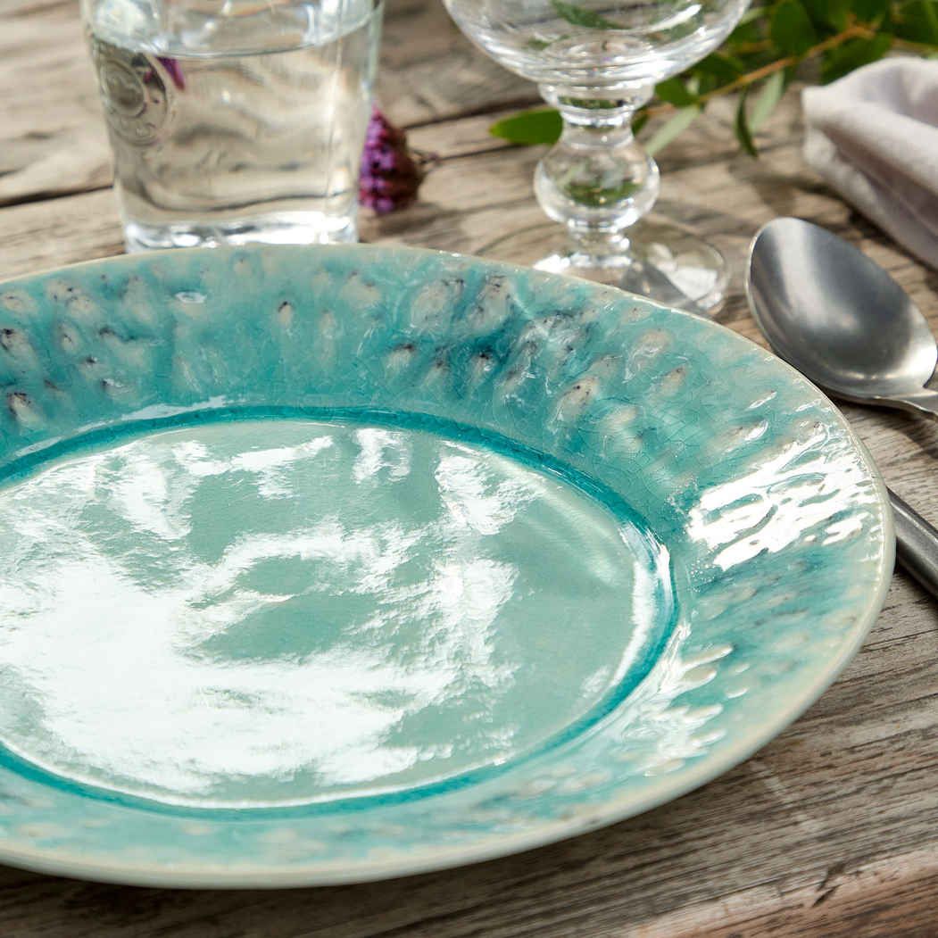 Madeira dinner plate 27cm, blue stoneware with handcrafted crackled finish - Costa Nova - 5606739930028